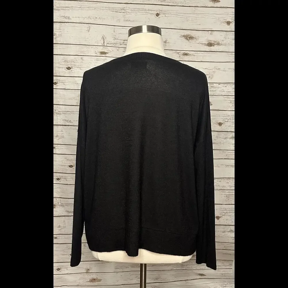 Lucky Brand black crewneck lightweight pullover sweater Size XXL - Picture 2 of 5